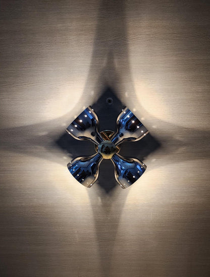 Mid-Century Brass Wall Sconce With Four Light Arms | Frost Lights