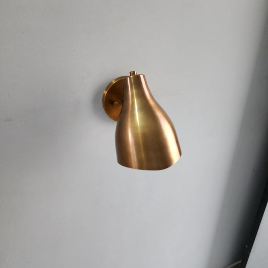Handcrafted single Light Raw Brass Mid-Century wall Lamp