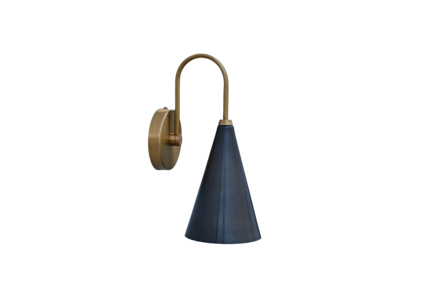 Single Light Mid-Century Brass Sconce Handcrafted Brass Wall Lamp