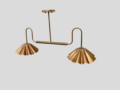Mid Century Brass Flush Mount Ceiling Light | Frost Lights