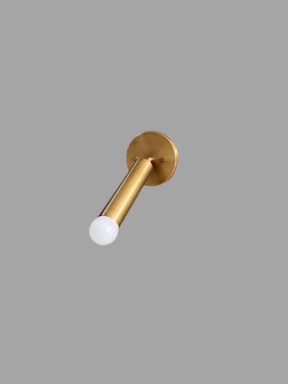 Architectural Brass Wall Sconce With Tube Shade | Frost Lights