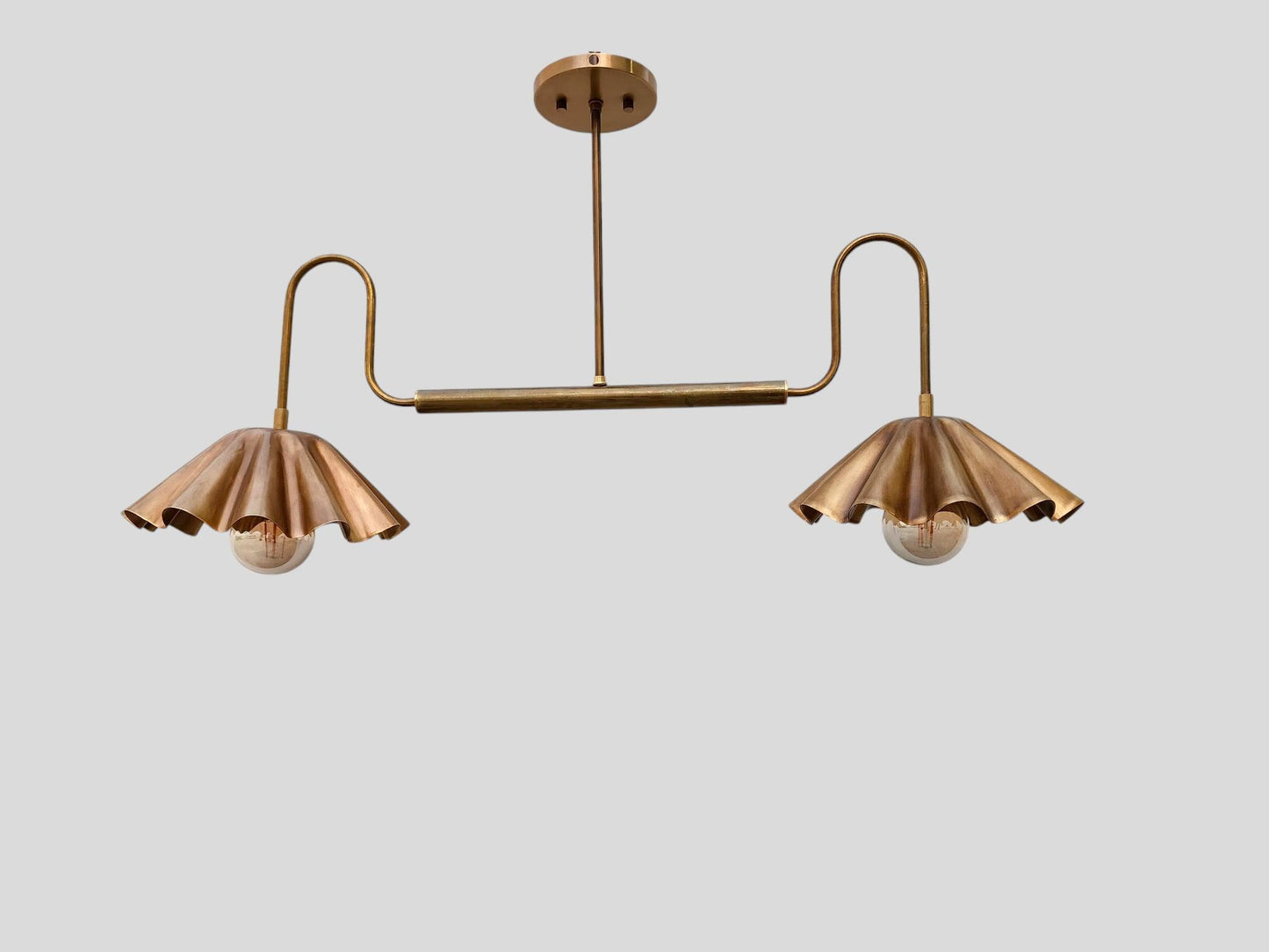 Flush Mount Ceiling Light – Italian Spiral Brass Pendant Lamp | Handmade Mid Century Modern Sputnik Chandelier