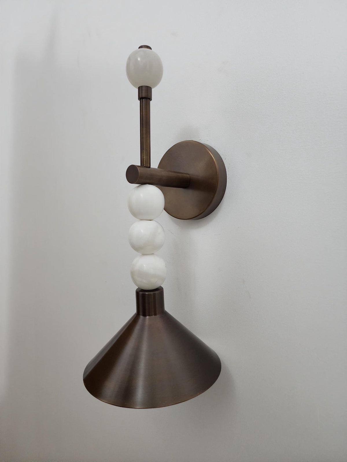 Artisan Brass Wall Sconce With Alabaster Stone | Frost Lights