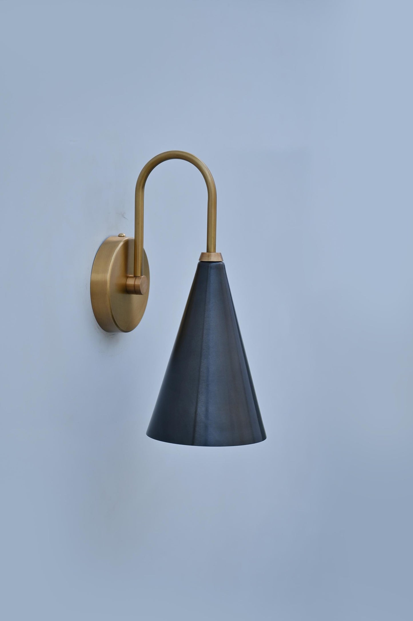 Single Light Mid-Century Brass Sconce Handcrafted Brass Wall Lamp