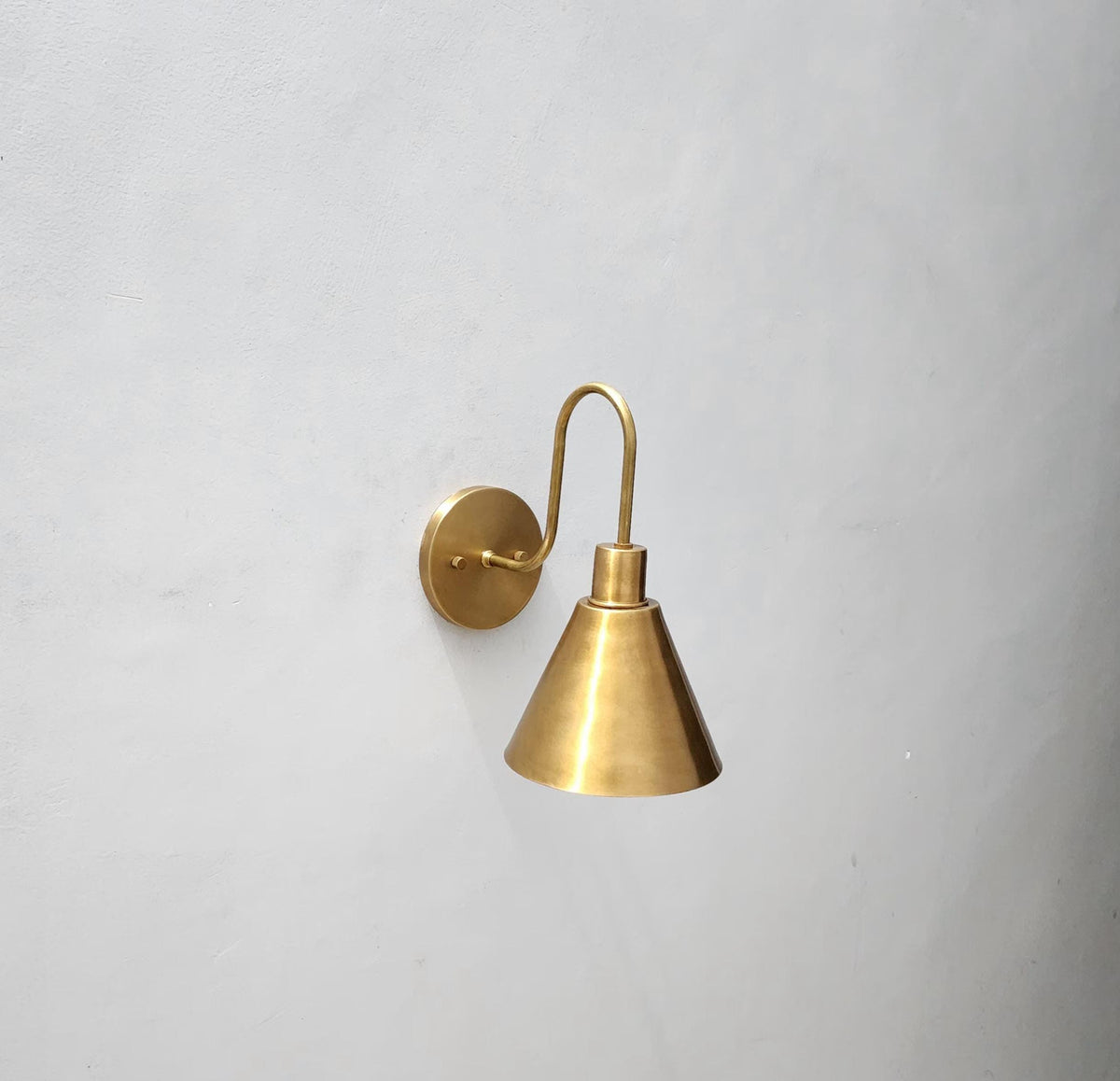 Brass Wall Sconce With Angled Cone Shade | Frost Lights