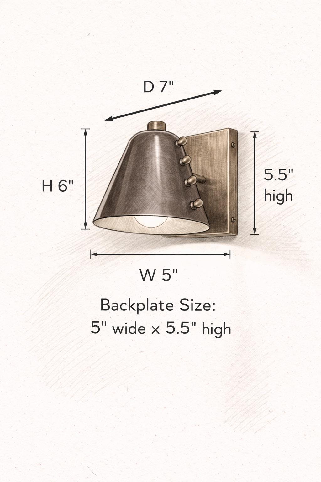 Designer Raw Brass Cone Wall Sconce Fixture | Frost Lights