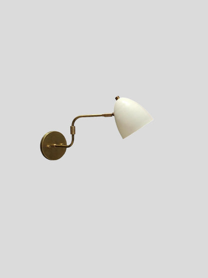Handmade Brass Swing Arm Wall Sconce For Bedroom | Frost Lights