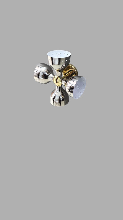 Modern Four Light Brass Wall Sconce For Home Decor | Frost Lights