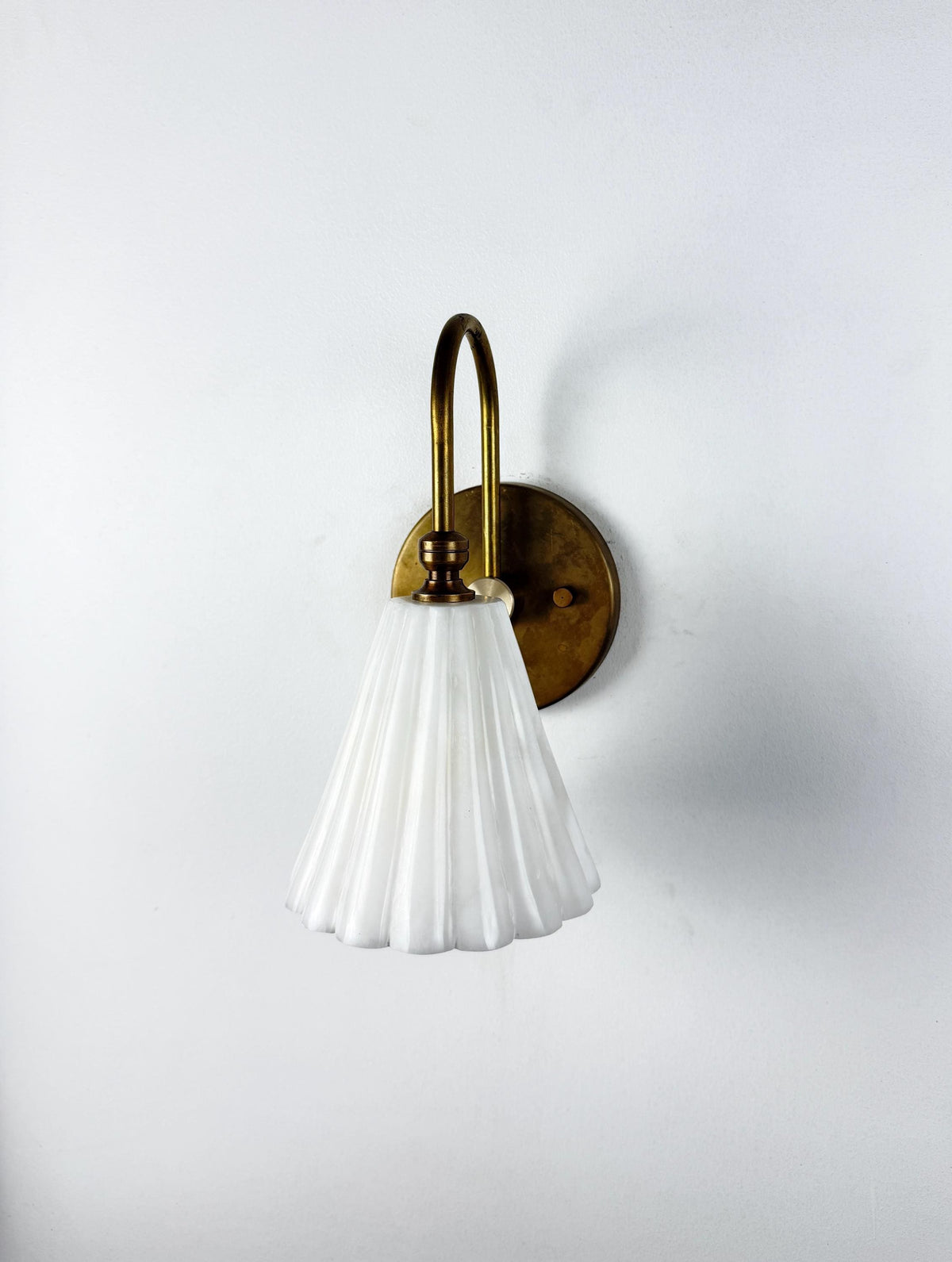 Genuine Alabaster Wall Sconce With Solid Brass Frame | Frost Lights