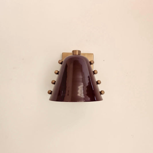 Handcrafted Brass Cone Wall Sconce With Rivet Details | Frost Lights