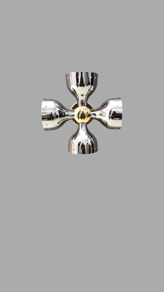 Handcrafted Four Light Brass Wall Sconce With Sputnik Design | Frost Lights