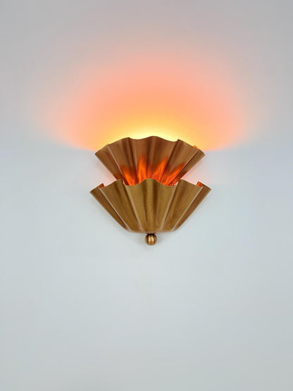 Handcrafted Scalloped Brass Wall Sconce | Frost Lights