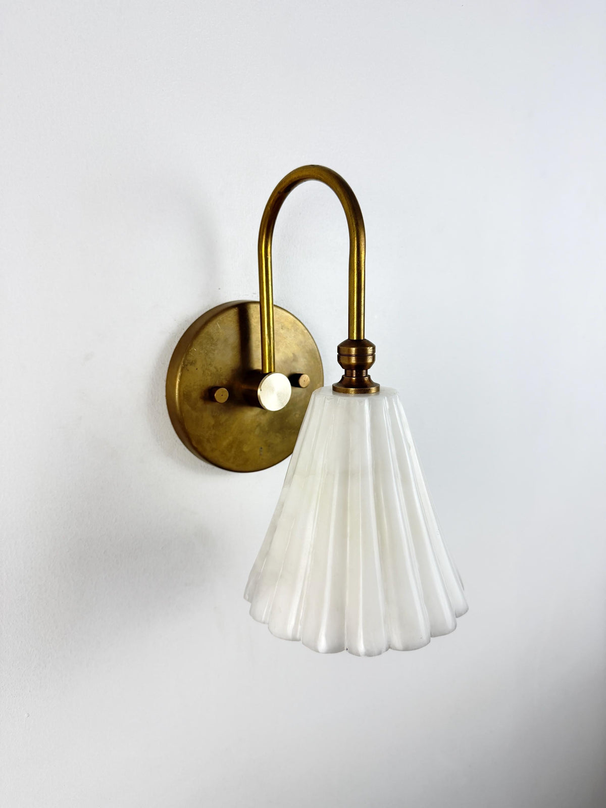 Handmade Alabaster Brass Wall Sconce | Modern Stone Wall Light - Frost Lights