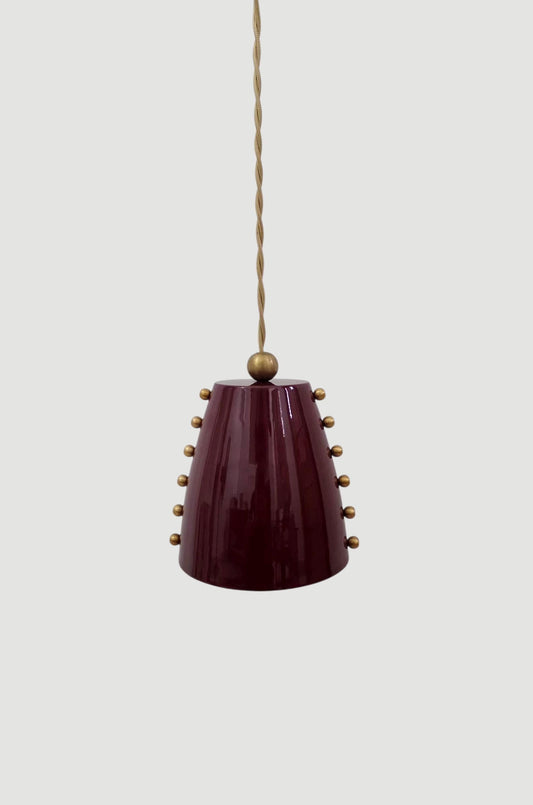 Handmade Brass Cone Pendant Light With Rivet Detail | Frost Lights