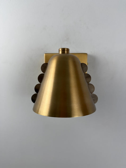 Handmade Brass Cone Wall Sconce With Rivet Detail | Frost Lights