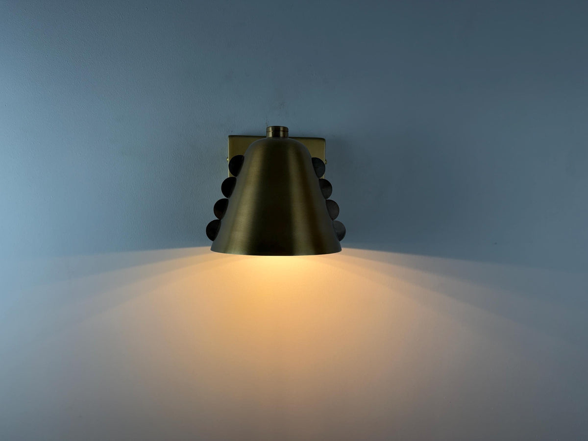 Handmade Brass Cone Wall Sconce With Rivet Detail | Frost Lights