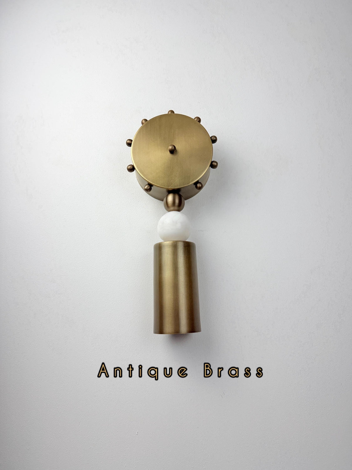 Handmade Brass Cylinder Wall Sconce with Alabaster | Italian Wall Light