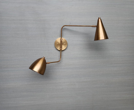Handmade Brass Sputnik Wall Lamp With Swing Arms | Frost Lights