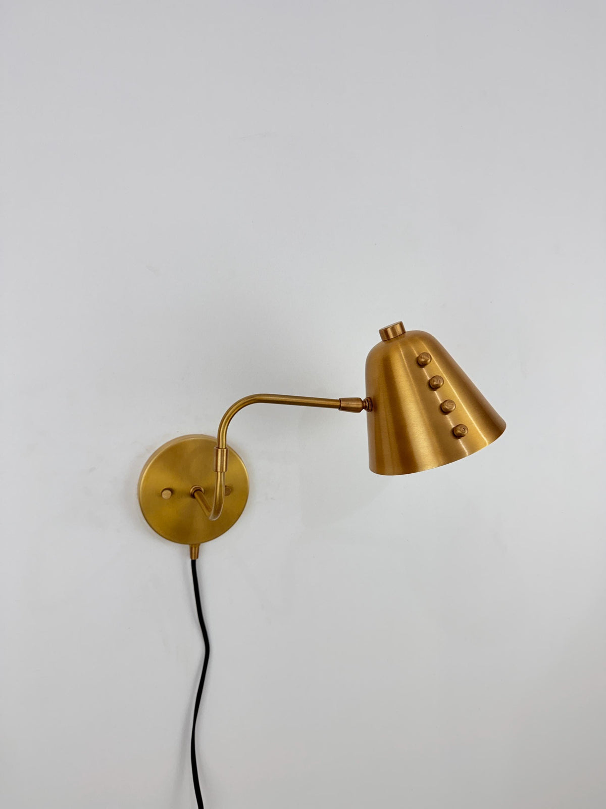 Handmade Brass Swing Arm Wall Sconce | Adjustable Cone Wall Lamp