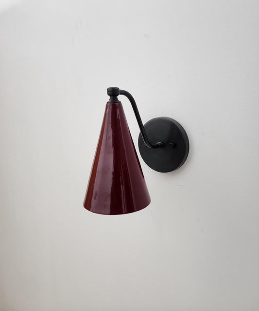 Handmade Brass Wall Sconce – Wine Cone Shade Minimalist Wall Light - optimized image