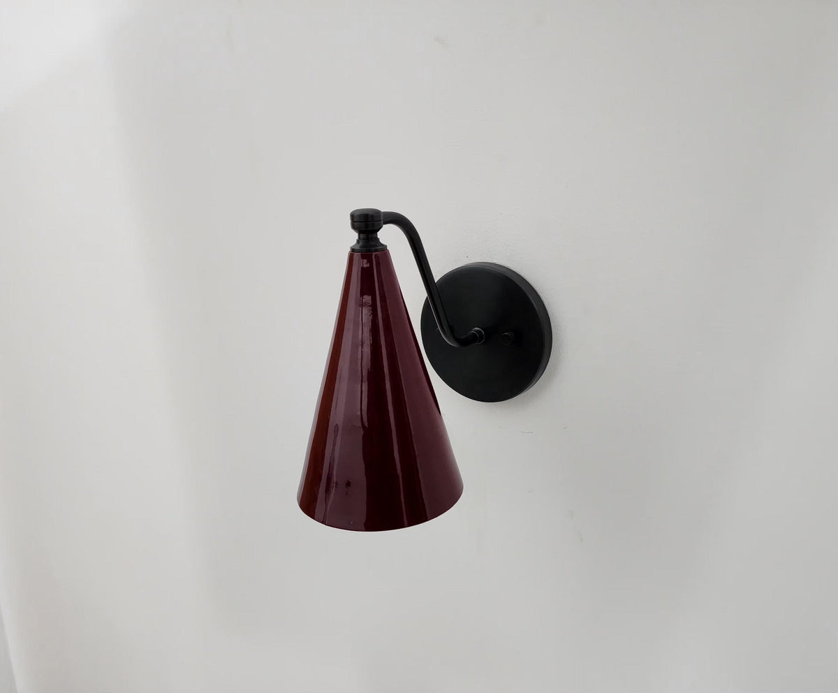 Handmade Brass Wall Sconce – Wine Cone Shade Minimalist Wall Light - optimized image