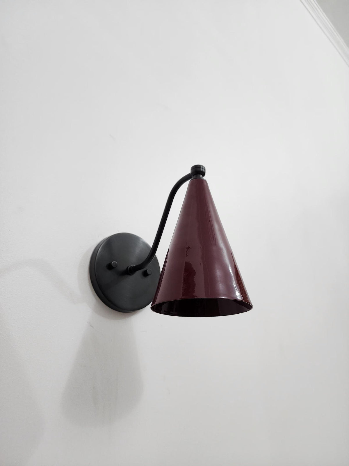Handmade Brass Wall Sconce – Wine Cone Shade Minimalist Wall Light - optimized image