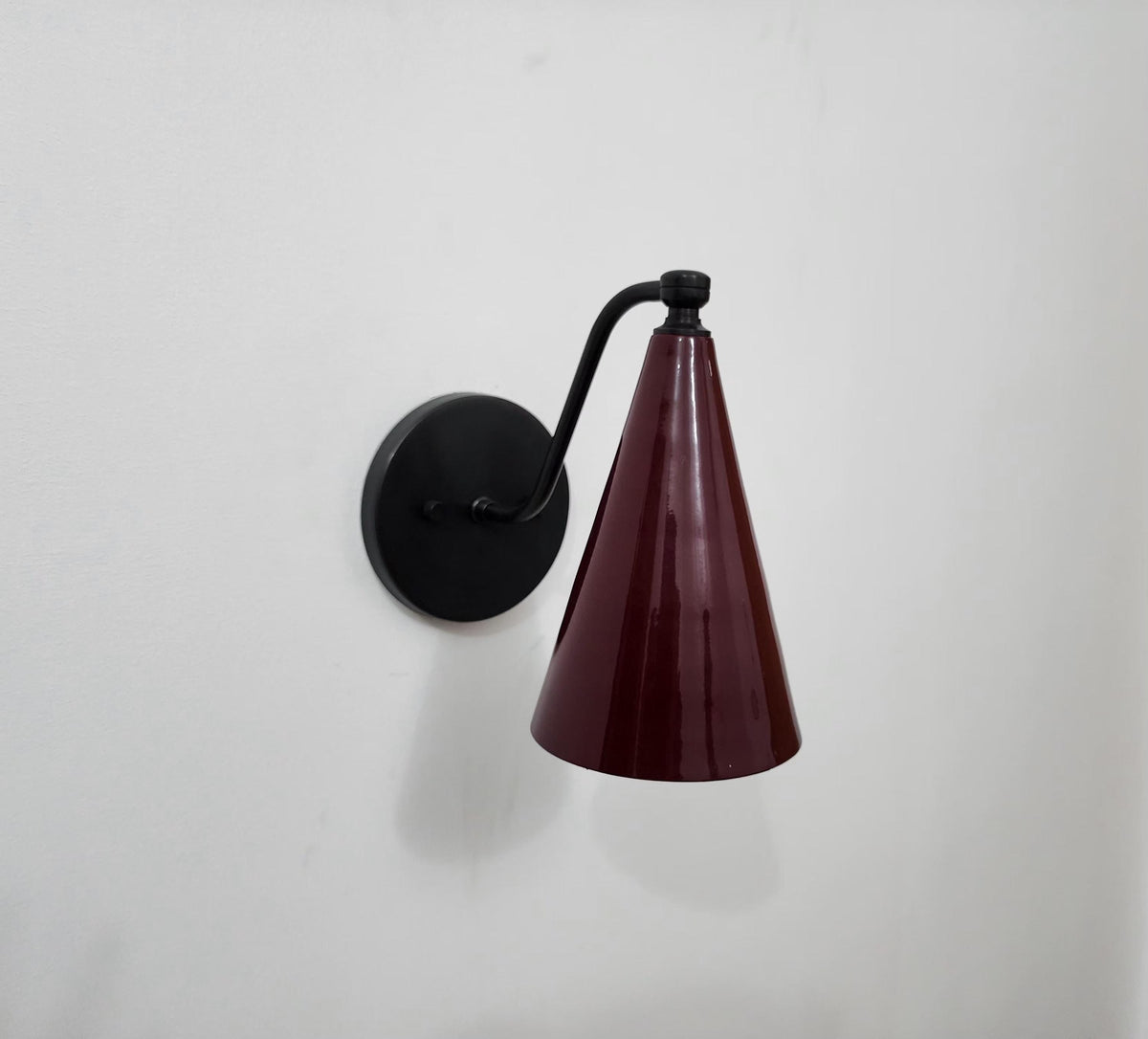 Handmade Brass Wall Sconce – Wine Cone Shade Minimalist Wall Light - optimized image