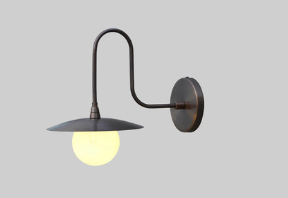 Solid Brass Wall Sconce With White Globe | Frost Lights