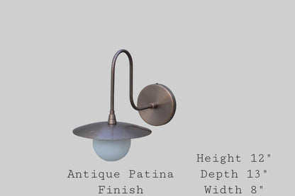 Handmade Brass Globe Wall Light | Frost Lights