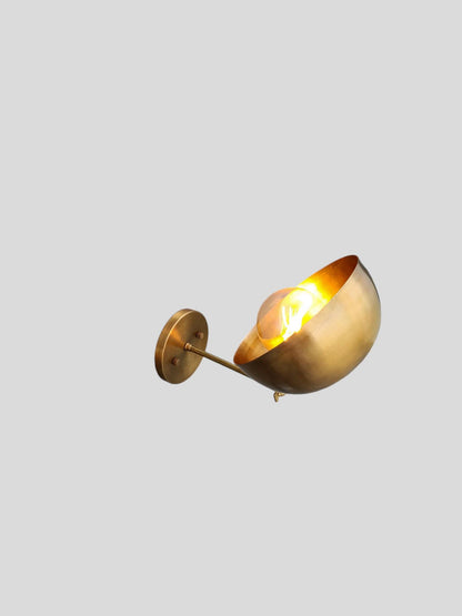 Handmade Mid Century Brass Wall Lamp | Frost Lights