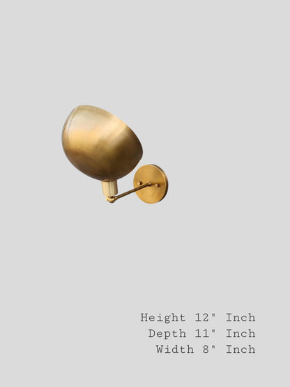 Handmade Mid Century Brass Wall Lamp | Frost Lights