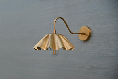 Mid-Century Brass Wall Sconce With Fluted Design | Frost Lights