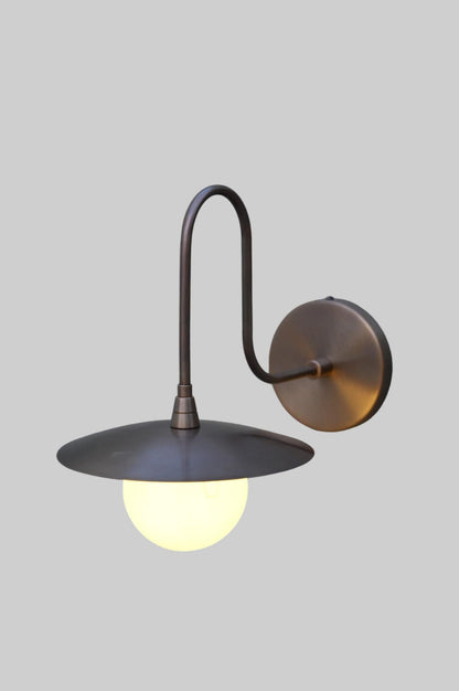 Brass Swan Neck Wall Lamp For Bedroom | Frost Lights
