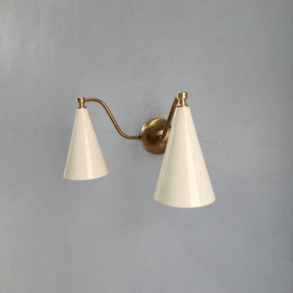 Solid Brass Double Wall Light For Modern Interiors | Frost Lights