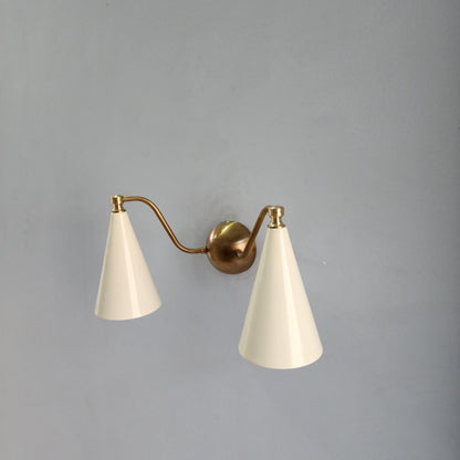 Handmade Mid Century Brass Wall Fixture | Frost Lights