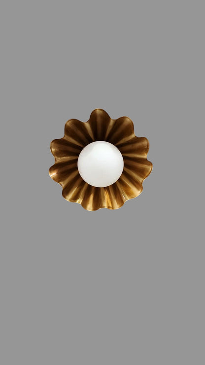 Handcrafted Semi Flush Brass Ceiling Lamp | Frost Lights