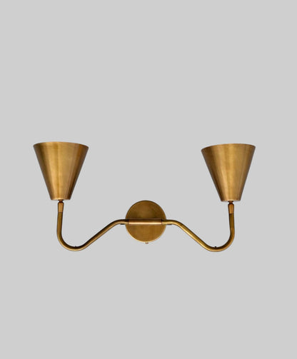 Handcrafted Two Light Brass Wall Fixture | Frost Lights