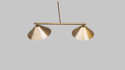 Italian Inspired Brass Chandelier – Dual Light Sputnik Statement Fixture - optimized image