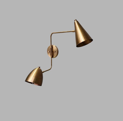 Adjustable Vintage Brass Wall Sconce With Direct Lighting | Frost Lights