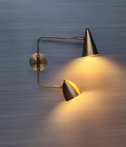 Handmade Starburst Brass Wall Lamp With Two Shades | Frost Lights