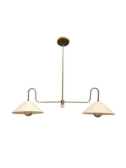 Mid-Century Modern Double-Light Sputnik Chandelier – Handcrafted Solid Brass Fixture - optimized image
