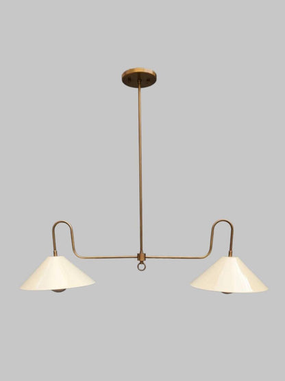 Mid-Century Modern Double-Light Sputnik Chandelier – Handcrafted Solid Brass Fixture - optimized image
