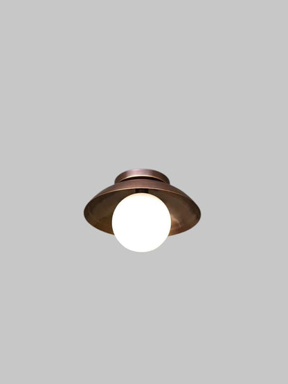 Modern Globe Ceiling Light With Solid Brass | Frost Lights