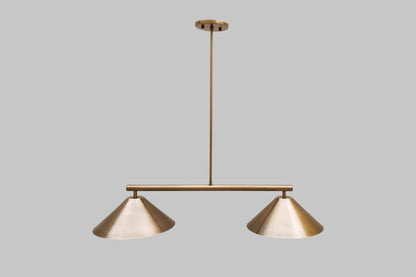 Italian Inspired Brass Chandelier – Dual Light Sputnik Statement Fixture - optimized image