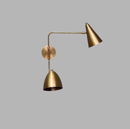 Swing Arm Brass Wall Sconce | Handmade Mid-Century Sputnik Wall Light