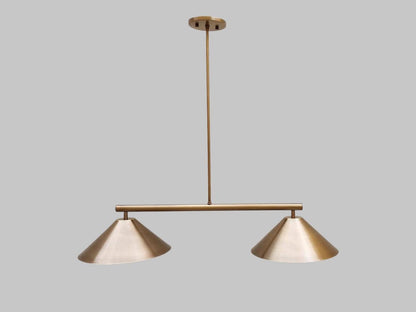 Italian Inspired Brass Chandelier – Dual Light Sputnik Statement Fixture - optimized image