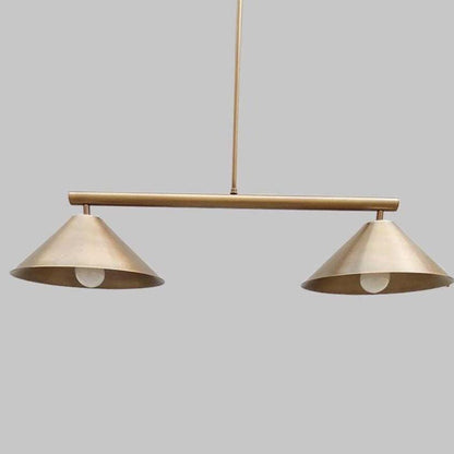 Italian Inspired Brass Chandelier – Dual Light Sputnik Statement Fixture - optimized image