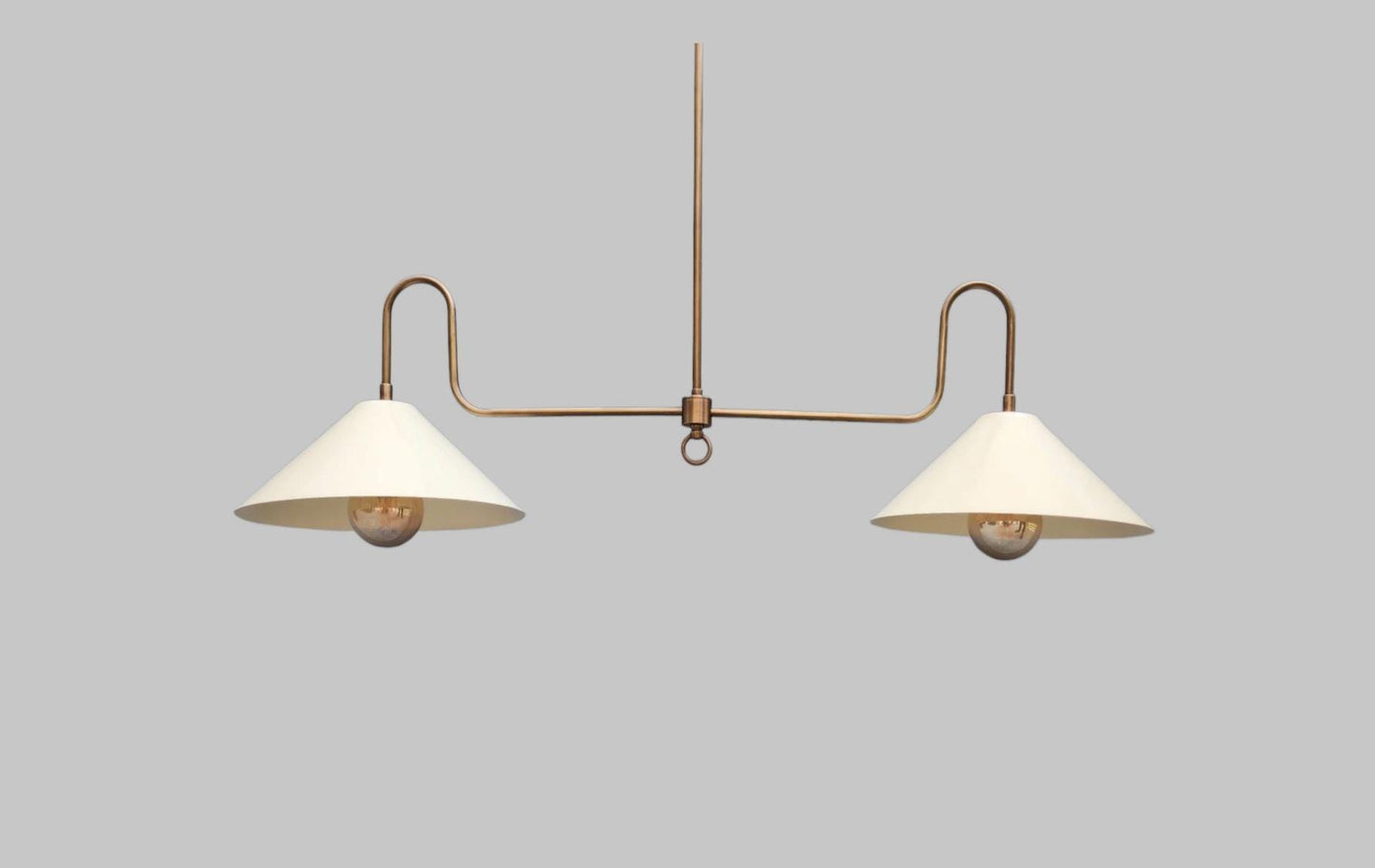 Mid-Century Modern Double-Light Sputnik Chandelier – Handcrafted Solid Brass Statement Fixture