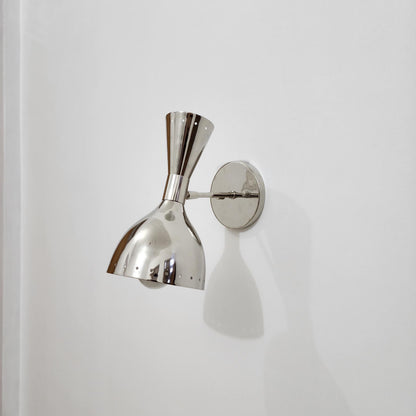 Polished Chrome Mid Century Wall Light | Frost Lights