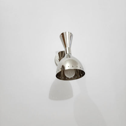 Polished Chrome Mid Century Wall Light | Frost Lights